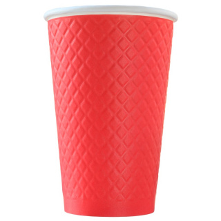 EM90-530-6810 Disposable embossed double-wall paper cup "Waffle" 16 oz