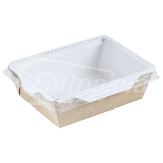 BOX400-PL Paper food tray 400 ml with plastic lid