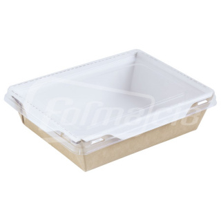 BOX500-PL Paper food tray 500 ml with plastic lid