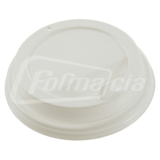 CH-90F-A Paper cup lid d 90 mm, white,  turquoise