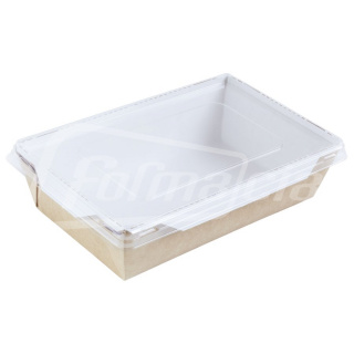 BOX800-PL Paper food tray 800 ml with plastic lid