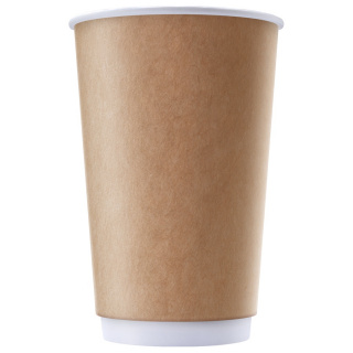 DW90-530-1182 Disposable double-wall paper cup Kraft 16 oz (400 ml)