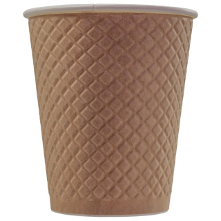 EM80-280-0367 Embossed double-wall paper cup "Waffle Kraft" 8oz(250ml)