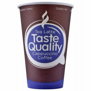 HB80-340-0398 Disposable vending paper cup "Taste Quality" 12oz(300ml)
