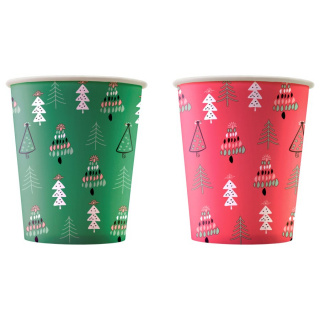 HB80-280-101643 Disposable paper cup "Christmas Tree" 8 oz (250 ml)
